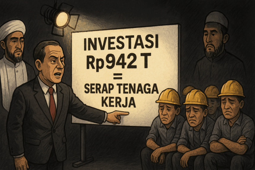 Pemerintah melalui Kementerian Investasi/Hilirisasi menyatakan bahwa nilai investasi semester pertama 2025 telah mencapai Rp942,9 triliun,