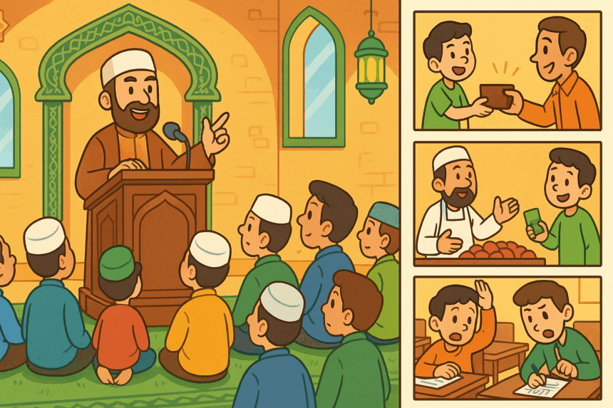 Melalui isi khutbah ini, umat Islam diajak kembali meneguhkan kejujuran sebagai bagian tak terpisahkan dari iman dan kehidupan bermasyarakat.