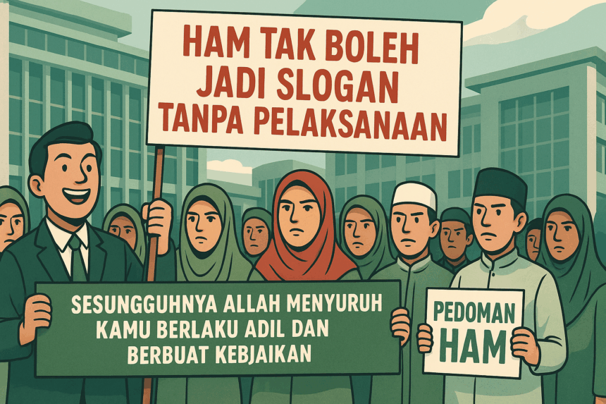 Gelombang aksi demo terkait Pedoman Hak Asasi Manusia (HAM) kembali merebak di sejumlah daerah. Rakyat menuntut agar negara