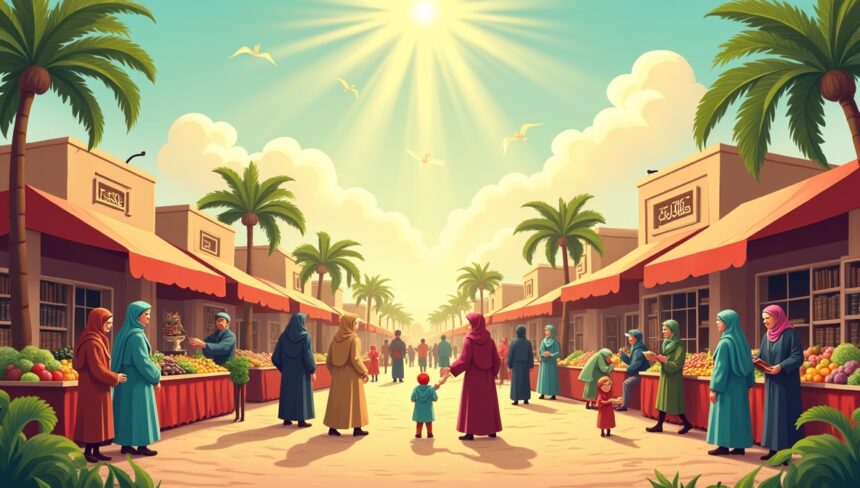 Sistem ekonomi adil dalam Islam menekankan pada prinsip keadilan dalam distribusi sumber daya, kesetaraan peluang, dan kesejahteraan umat